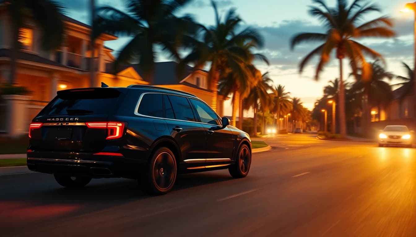 A Connect Car host handing over the keys of a freshly delivered vehicle at dusk